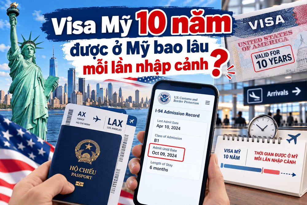 Visa Mỹ 10 năm được ở Mỹ bao lâu mỗi lần nhập cảnh?